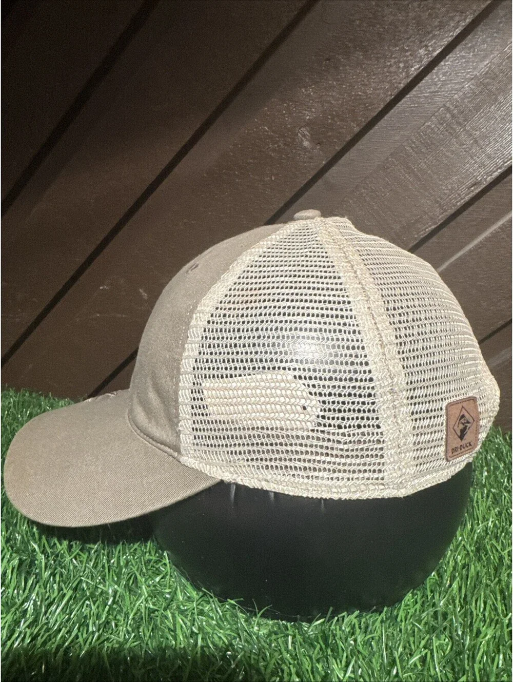 Dri Duck Whitetail Deer Hat Trucker Cap Mesh Back Embroidered Wildlife Khaki